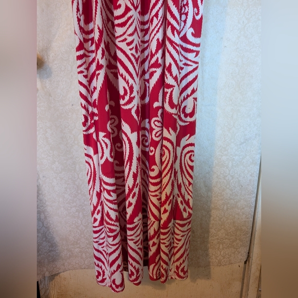 INC MAXI DRESS Sz. Petite Medium Orange & White - Picture 16 of 17